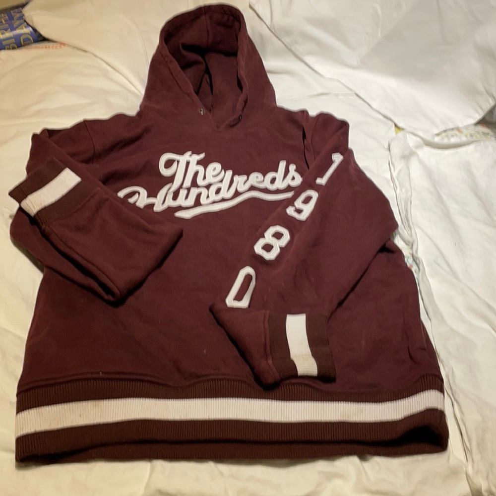 - Hundreds hoodie. Size large Preowned Burgundy Hoodie